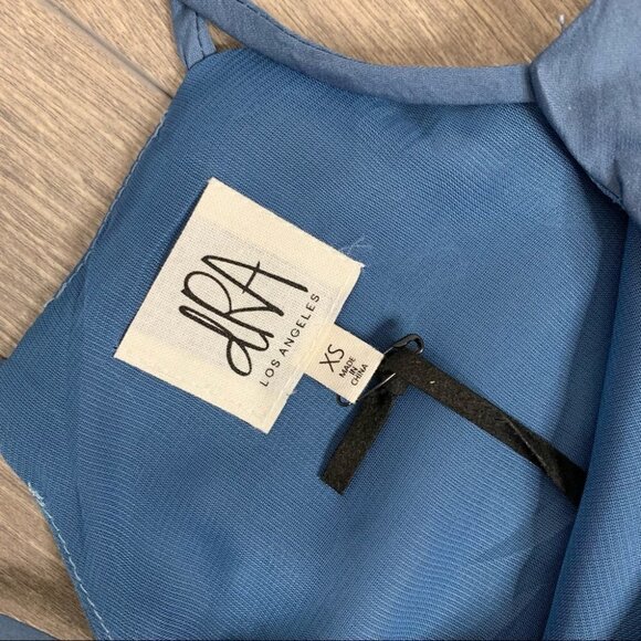 Anthropologie dRA Sham Top Slate Blue Camisole Peplum Racer back Crepe Size XS - Picture 9 of 13